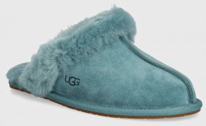 Semišové papuče UGG Scuffette II tyrkysová farba, 1106872-DEE