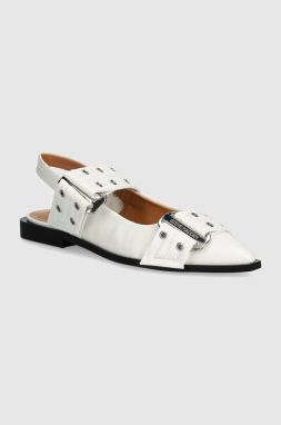 Baleríny Steve Madden Grand Ave biela farba, s otvorenou pätou, SM11003257