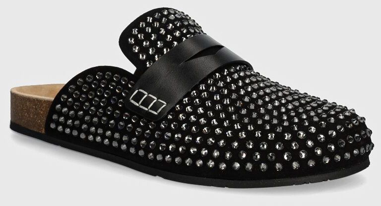 Šľapky JW Anderson Crystal dámske, čierna farba, ANW43050A