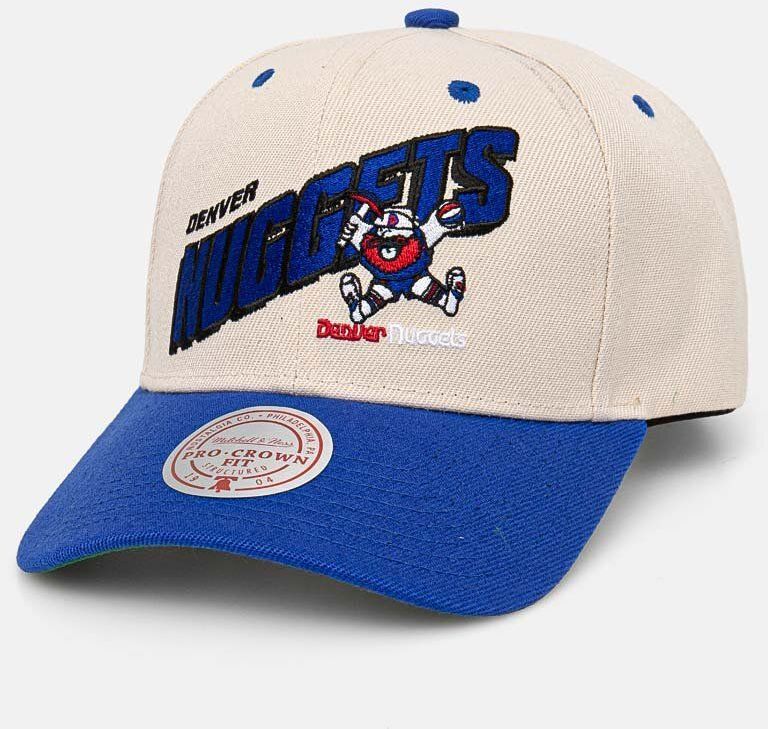 Šiltovka Mitchell&Ness Denver Nuggets béžová farba, s nášivkou, HHSS7506-DNUYYPPPOFWH