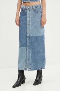 Rifľová sukňa Levi's midi, puzdrová, 000OF