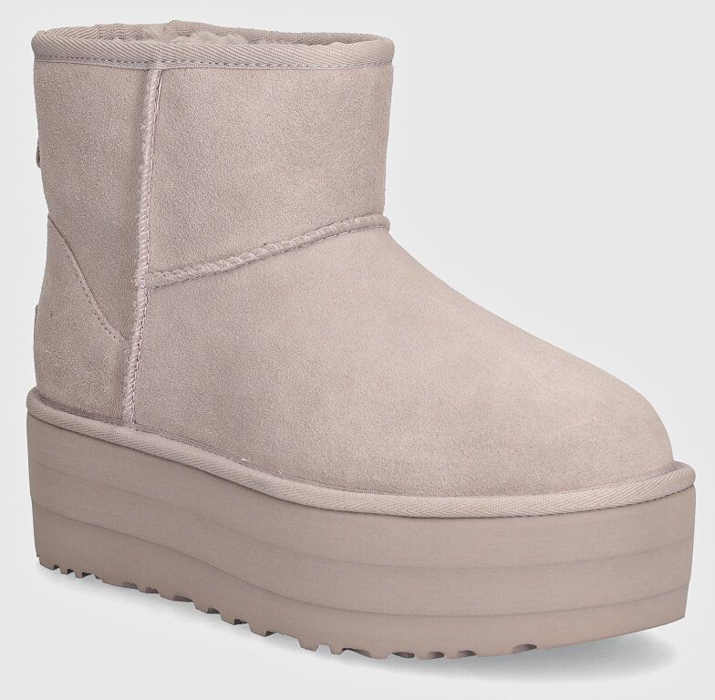 Semišové snehule UGG Classic Mini Platform fialová farba, 1134991-PSK