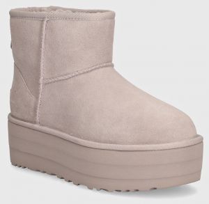 Semišové snehule UGG Classic Mini Platform fialová farba, 1134991-PSK