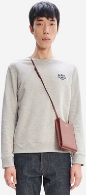 Bavlnená mikina A.P.C. Sweat Rider COEZD-H27699 ECRU CHINE pánska, šedá farba, jednofarebná