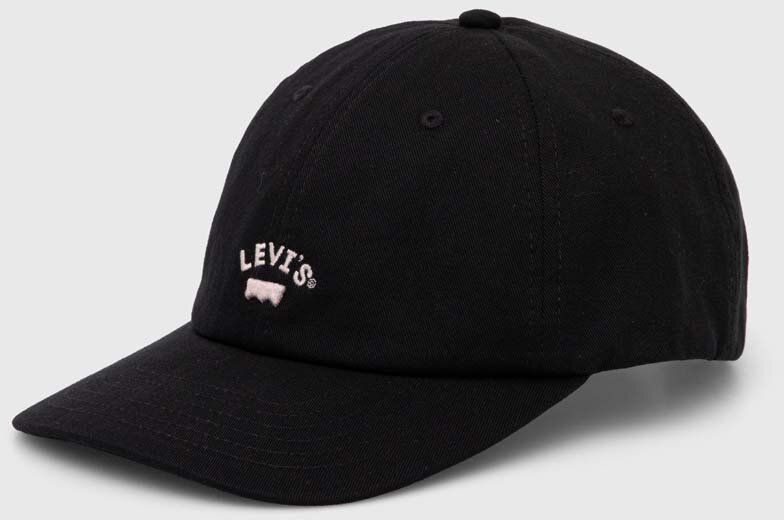 Bavlnená šiltovka Levi's čierna farba, s nášivkou, 000AG-0000