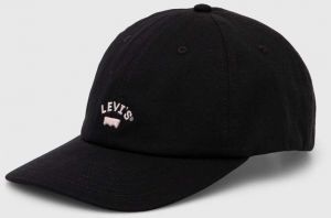 Bavlnená šiltovka Levi's čierna farba, s nášivkou, 000AG-0000