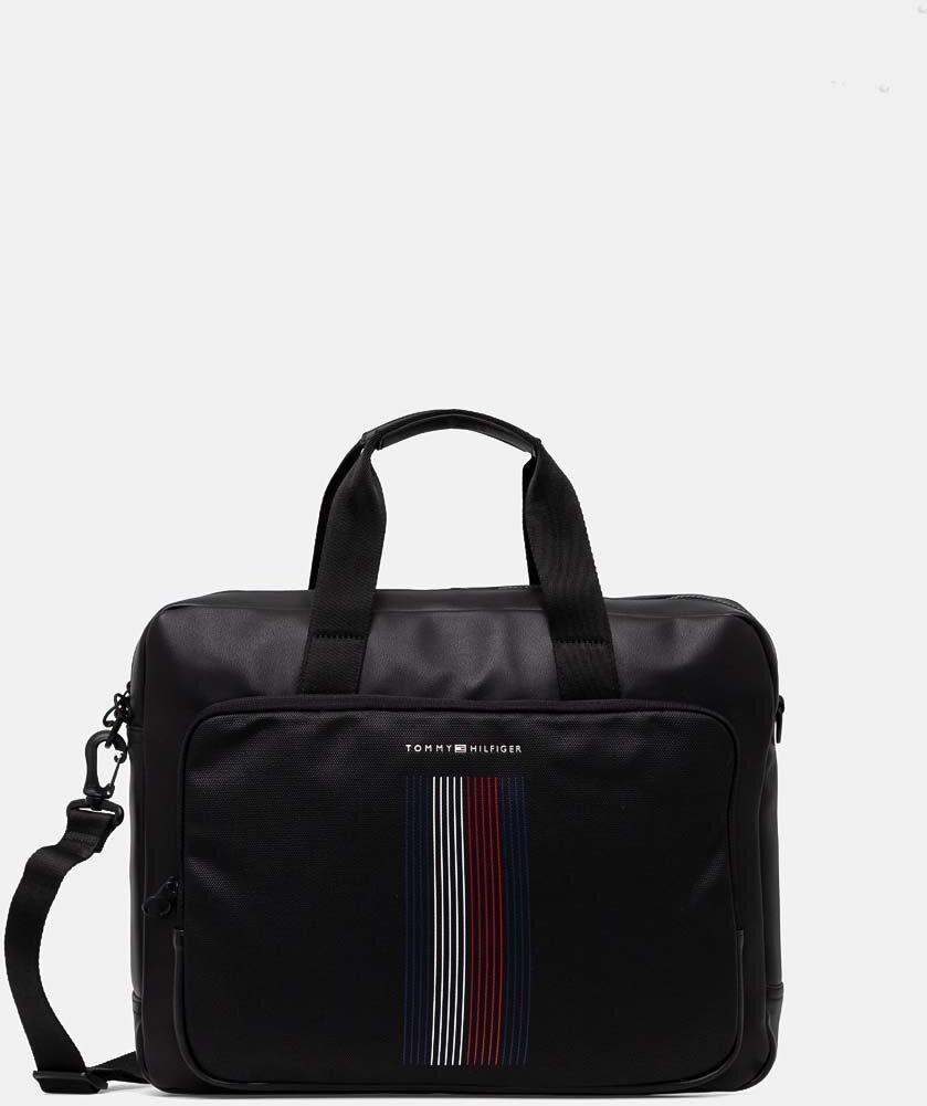 Taška Tommy Hilfiger čierna farba, AM0AM12465