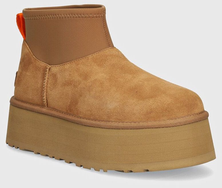 Semišové snehule UGG Classic Mini Dipper hnedá farba, 1168170-CHE