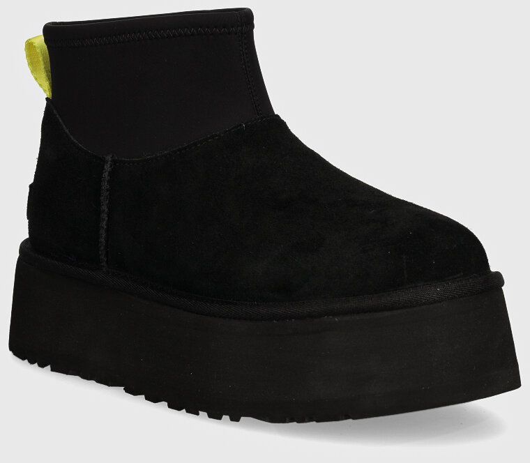 Semišové snehule UGG Classic Mini Dipper čierna farba, 1168170-BLK