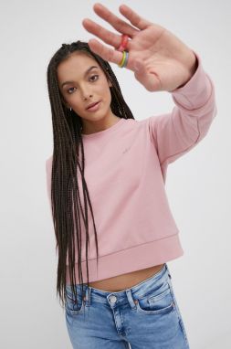 Bavlnená mikina adidas Originals Trefoil Moments HE6923 HE6923-WONMAU, dámska, ružová farba, jednofarebná