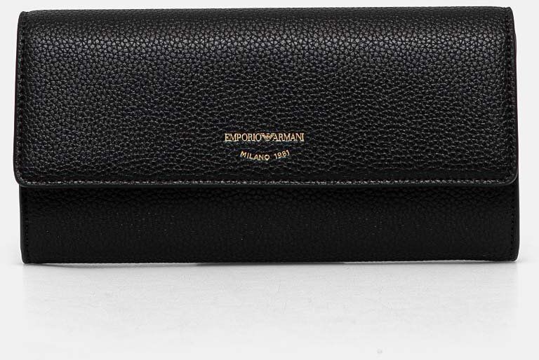 Peňaženka Emporio Armani dámska, čierna farba, EW000542 AF11953