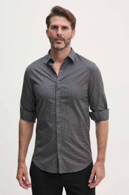 Košeľa Armani Exchange pánska, tmavomodrá farba, slim, s klasickým golierom, 6DZC25 ZNEAZ