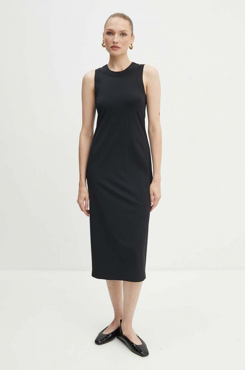Šaty Max Mara Leisure čierna farba, midi, priliehavá, 2426626027600