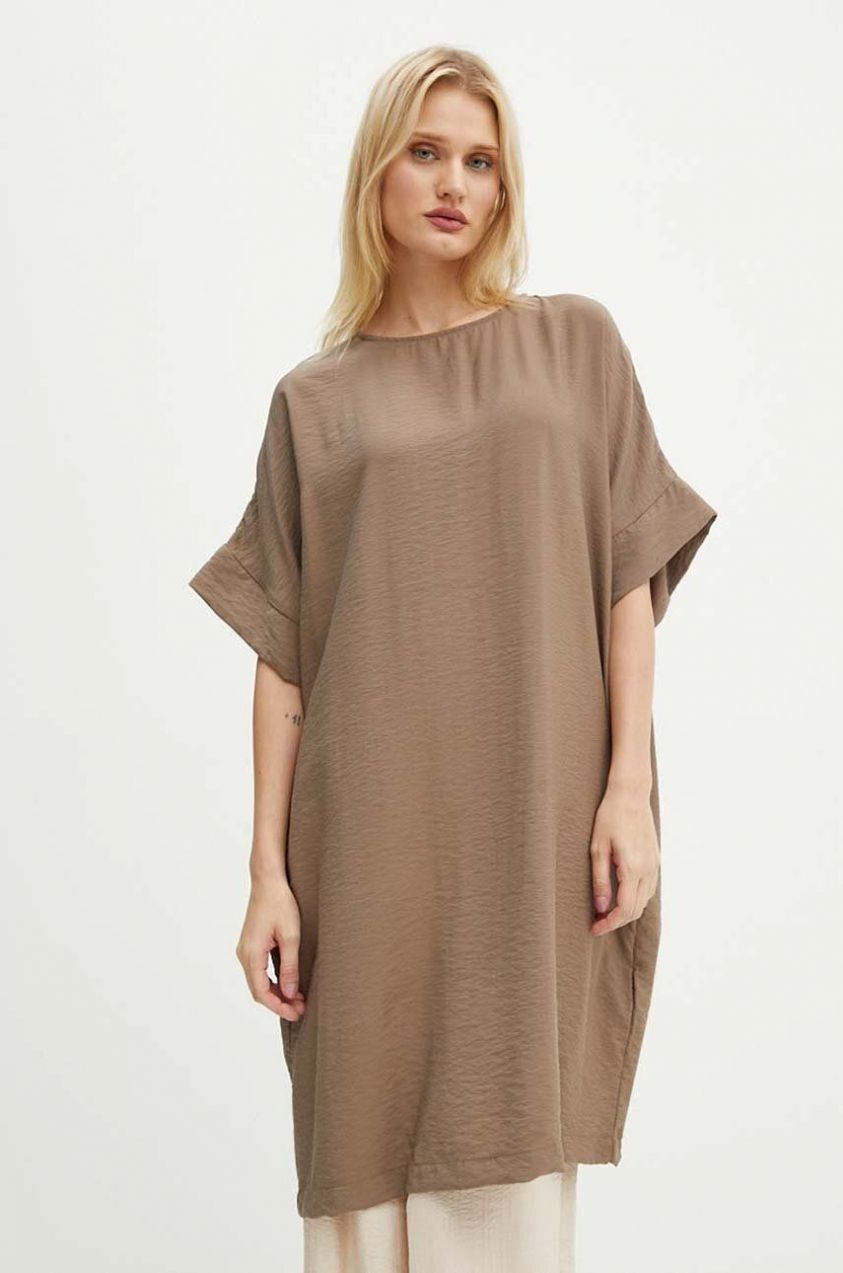 Šaty Bruuns Bazaar CressBBGigi dress hnedá farba, mini, oversize, BBW3477N