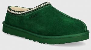 Semišové papuče UGG Tasman zelená farba, 5950-MNS