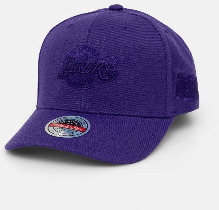 Šiltovka s prímesou vlny Mitchell&Ness Los Angeles Lakers fialová farba, s nášivkou, HHSSINTL1435-LALPURP