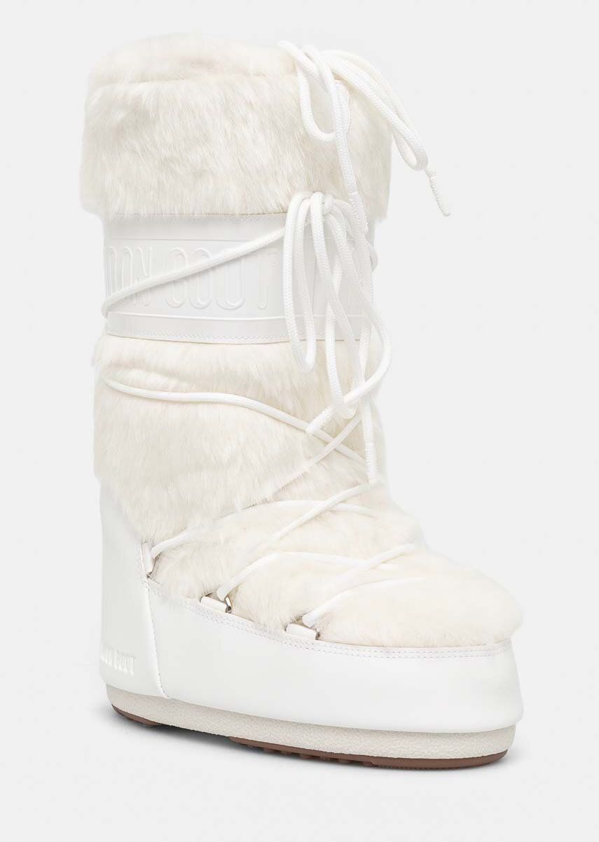 Snehule Moon Boot MB ICON FAUX FUR biela farba, 80D1408900 A002