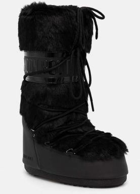 Snehule Moon Boot MB ICON FAUX FUR čierna farba, 80D1408900 N001