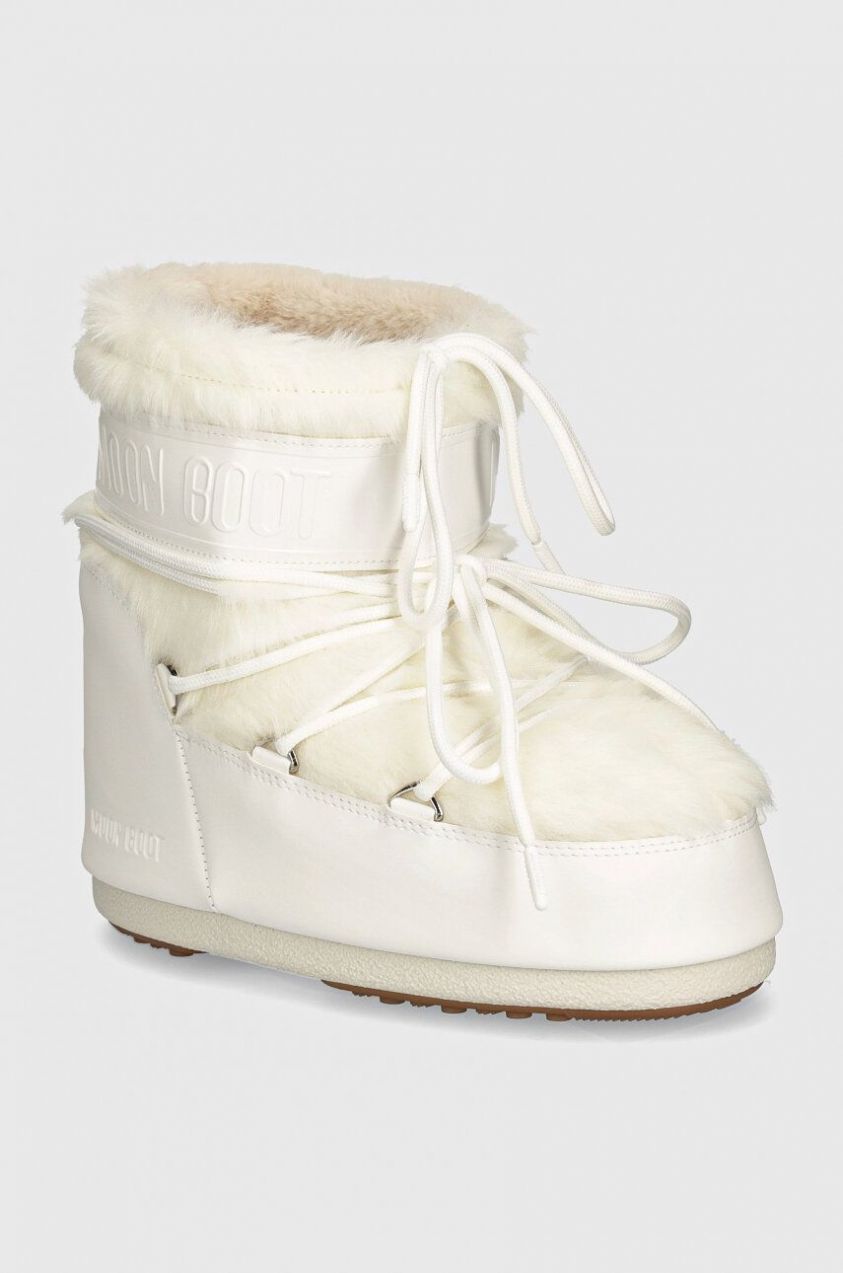 Snehule Moon Boot MB ICON LOW FAUX FUR biela farba, 80D1409390 A002
