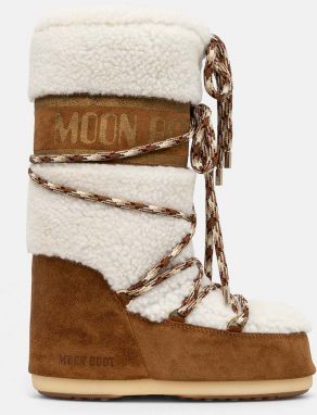 Semišové snehule Moon Boot MB ICON SHEARLING hnedá farba, 80D1402610 MA03