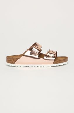 Kožené šľapky Birkenstock Arizona SFB dámske, ružová farba, 952093