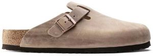 Nubukové šľapky Birkenstock Boston SFB béžová farba, 1019484