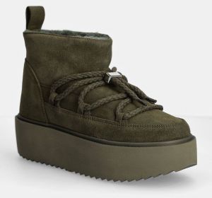 Semišové snehule Inuikii Classic Low Platform zelená farba, 75204-004