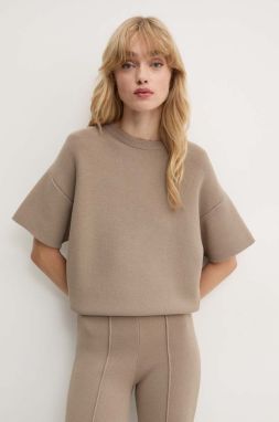 Tričko Remain Knit T-Shirt dámske, béžová farba, 5018813001
