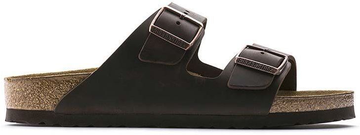 Kožené šľapky Birkenstock Arizona dámske, hnedá farba, 52533