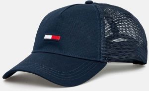 Šiltovka Tommy Jeans tmavomodrá farba, s nášivkou, AM0AM11694