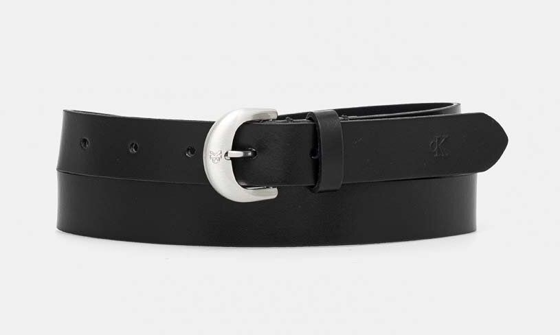 Kožený opasok Calvin Klein Jeans dámsky, čierna farba, K60K612765