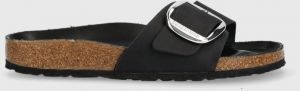 Nubukové šľapky Birkenstock Madrid Big Buckle čierna farba, 1006523