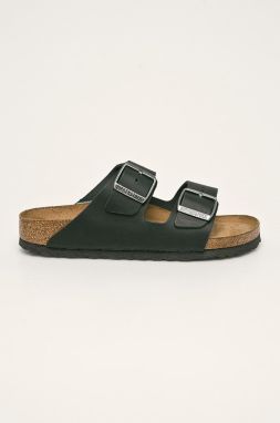 Kožené šľapky Birkenstock Arizona SFB dámske, čierna farba, 752483