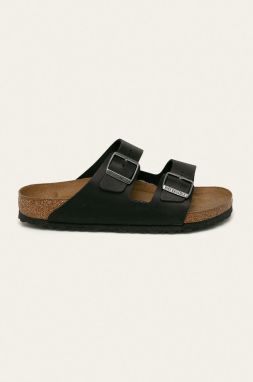 Kožené šľapky Birkenstock Arizona SFB pánske, čierna farba