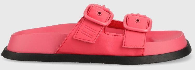 Šľapky Tommy Jeans FANCY SANDAL dámske, ružová farba, EN0EN02136