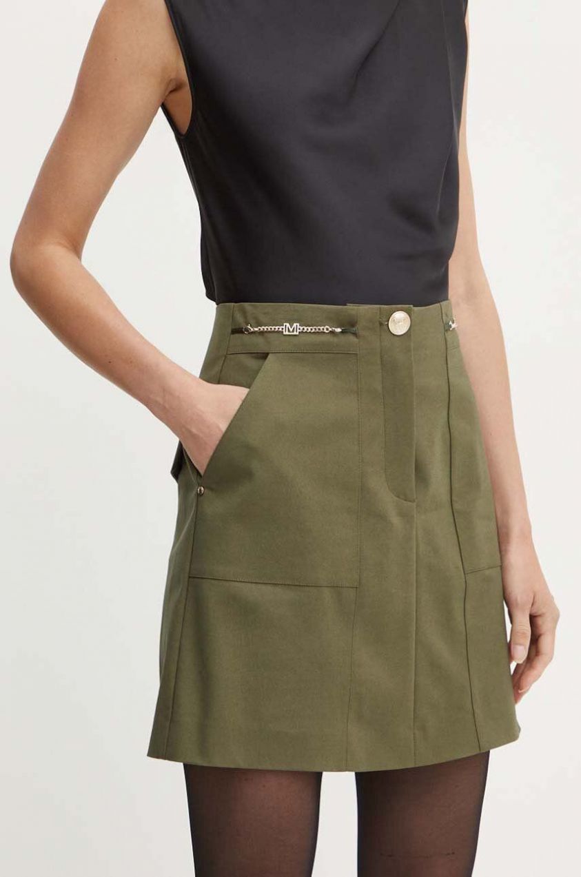 Sukňa Marciano Guess ALICE zelená farba, mini, rovný strih, 4YGD07 7124A