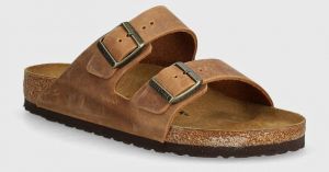 Kožené šľapky Birkenstock Arizona pánske, hnedá farba, 1028272