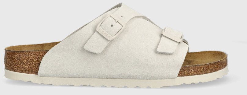 Semišové šľapky Birkenstock Zurich dámske, šedá farba, 1025008