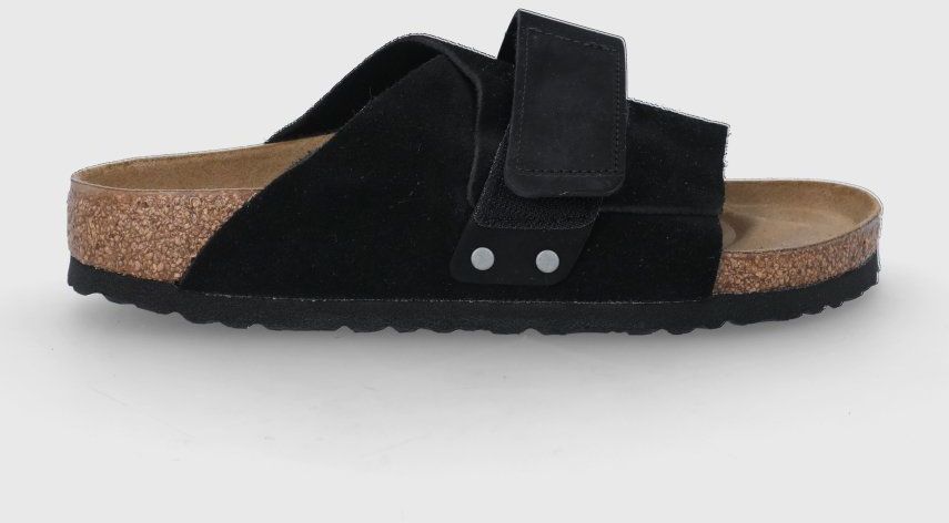 Semišové šľapky Birkenstock Kyoto dámske, čierna farba, 1022566