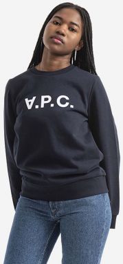 Bavlnená mikina A.P.C. Sweat Viva dámska, tmavomodrá farba, s potlačou