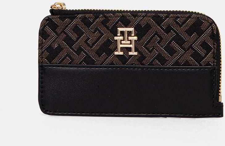 Peňaženka Tommy Hilfiger dámska, čierna farba, AW0AW17152