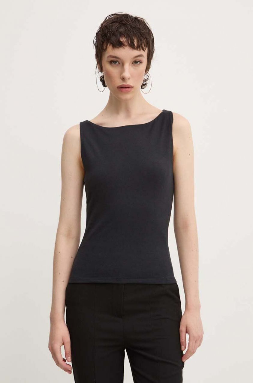 Top Abercrombie & Fitch dámsky, čierna farba, KI139-4559