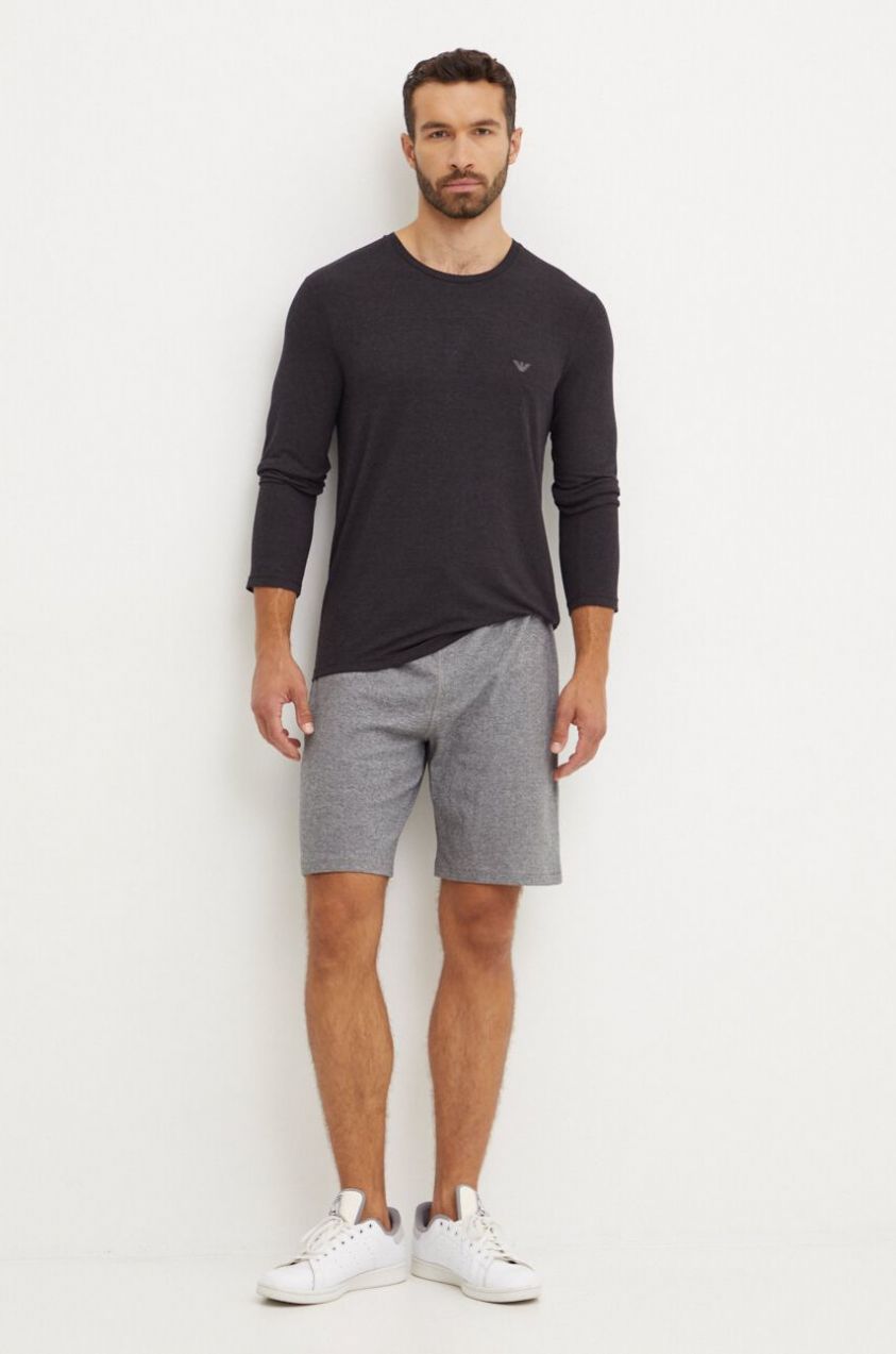 Tričko s dlhým rukávom Emporio Armani Underwear šedá farba, jednofarebné, 111653 4F584