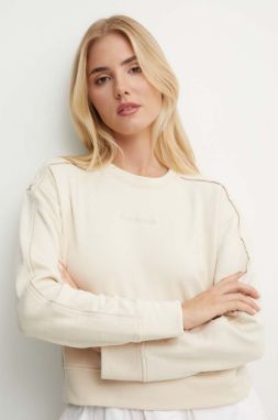 Bavlnená mikina Calvin Klein Underwear béžová farba, jednofarebná, 000QS7264E