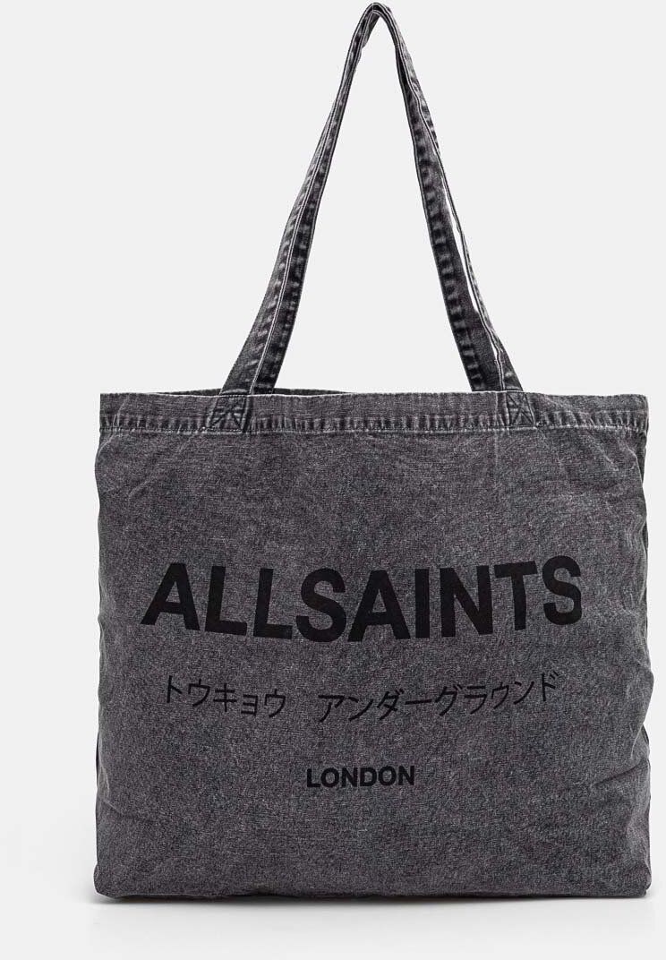 Bavlnená taška AllSaints čierna farba, M170XB