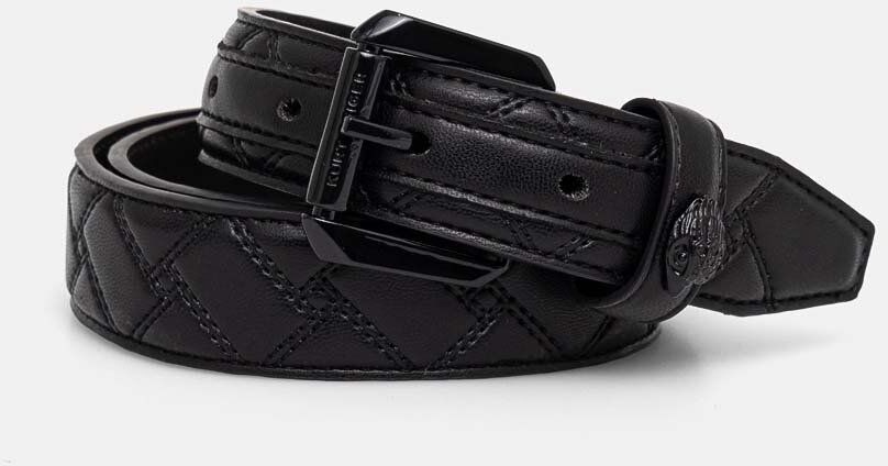 Kožený opasok Kurt Geiger London KENSINGTON dámsky, čierna farba, 760209109