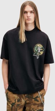 Bavlnené tričko AllSaints KRAIT SS CREW pánske, čierna farba, s potlačou, M018PB