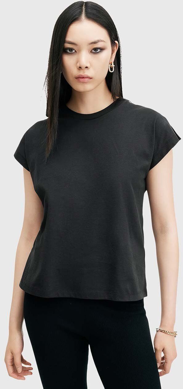 Bavlnené tričko AllSaints RUE TEE dámske, čierna farba, W185JB