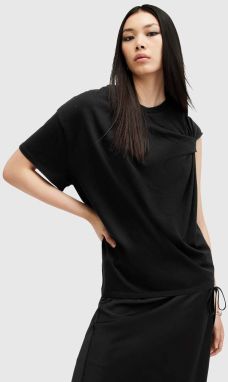 Bavlnené tričko AllSaints ONYX TWIST dámske, čierna farba, W193JB