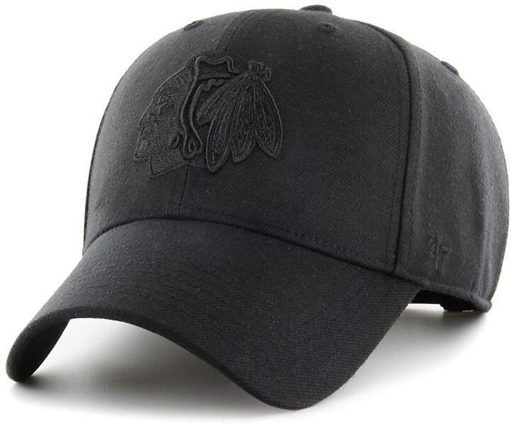 Šiltovka s prímesou vlny 47 brand NHL Chicago Blackhawks čierna farba, s nášivkou, H-MVPSP04WBP-BKD